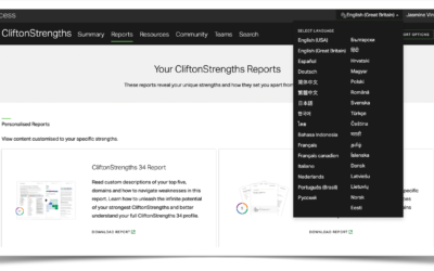 CliftonStrengths™ – w jakim języku możesz zrobić Test Gallupa? Globalna dostępność